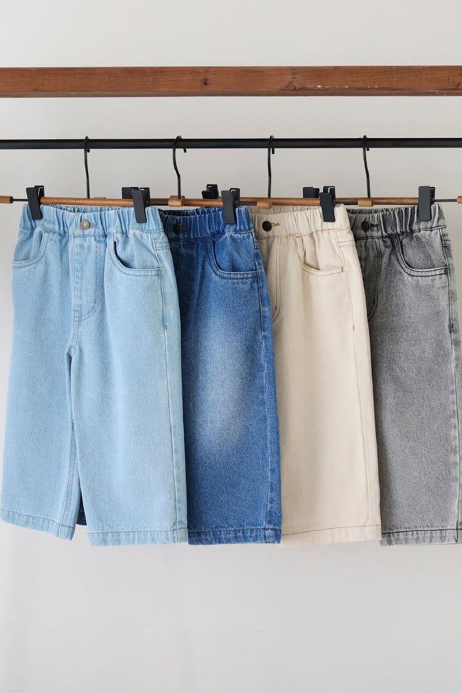 Wide-Leg Denim Pants