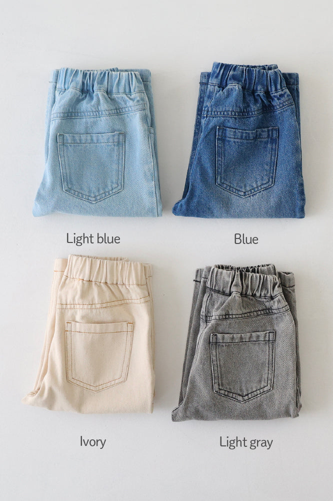 Wide-Leg Denim Pants