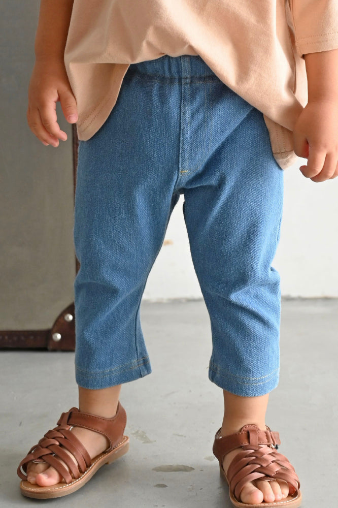 3/4-length Knit Denim Leggings