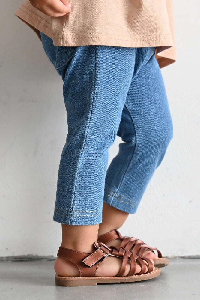 3/4-length Knit Denim Leggings