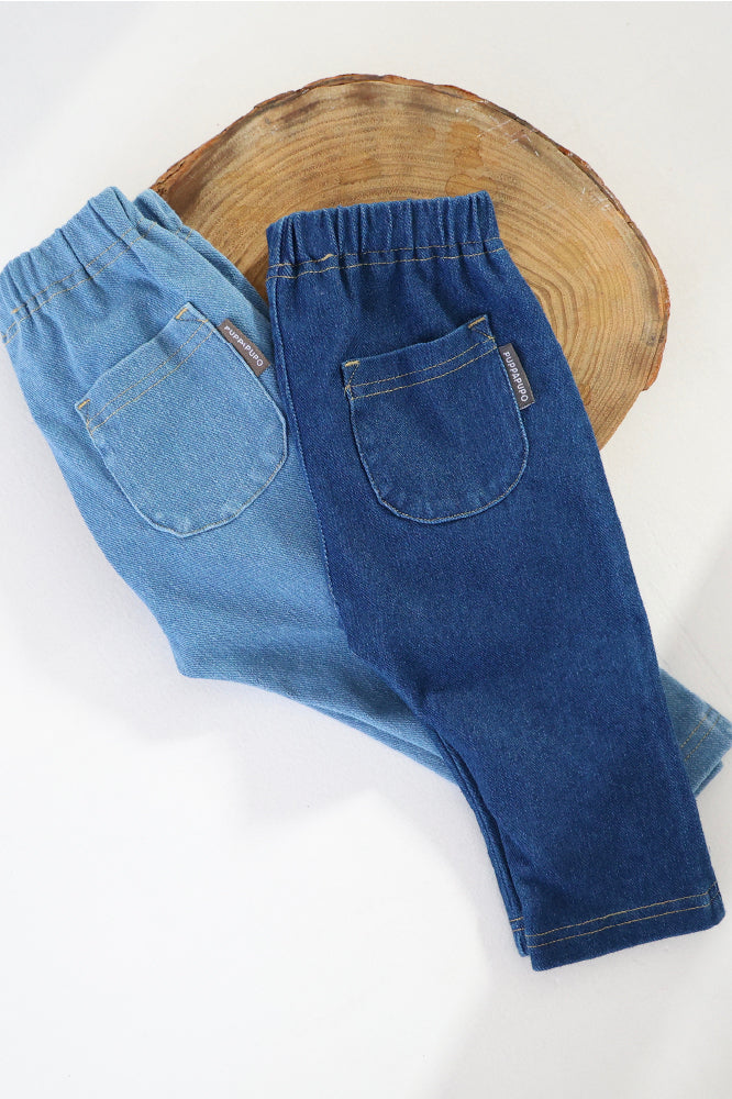 3/4-length Knit Denim Leggings