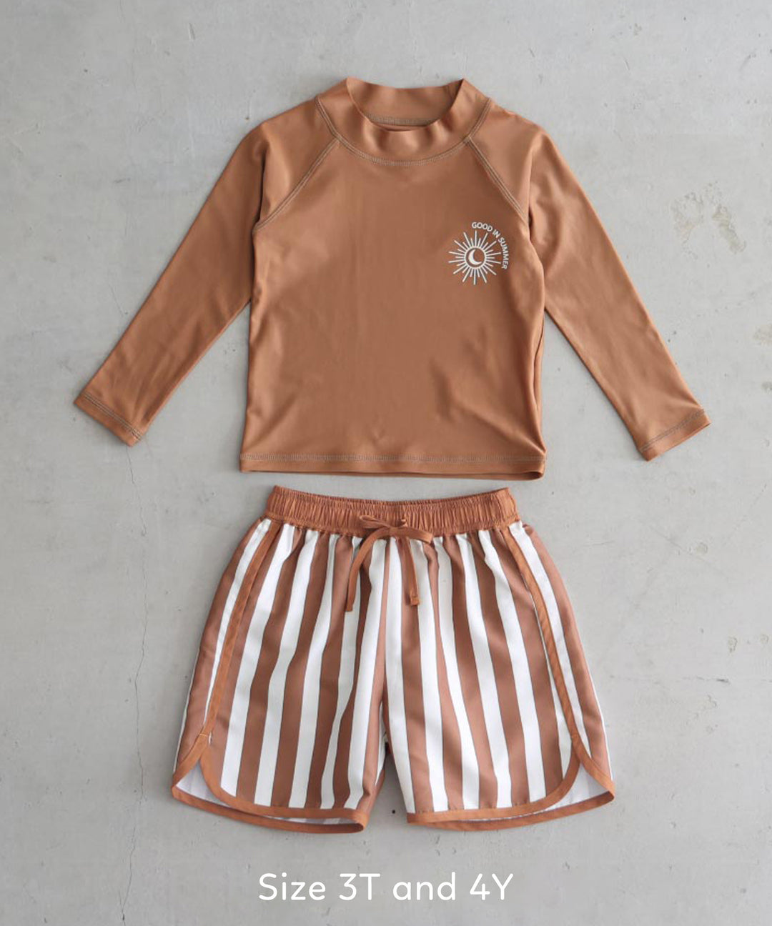 Rash Guard and Surf Shorts Swimsuit Set