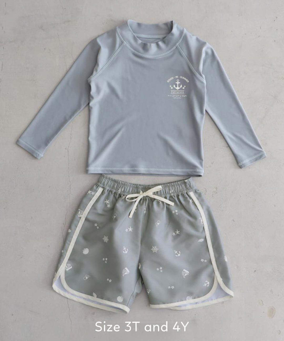 Rash Guard and Surf Shorts Swimsuit Set