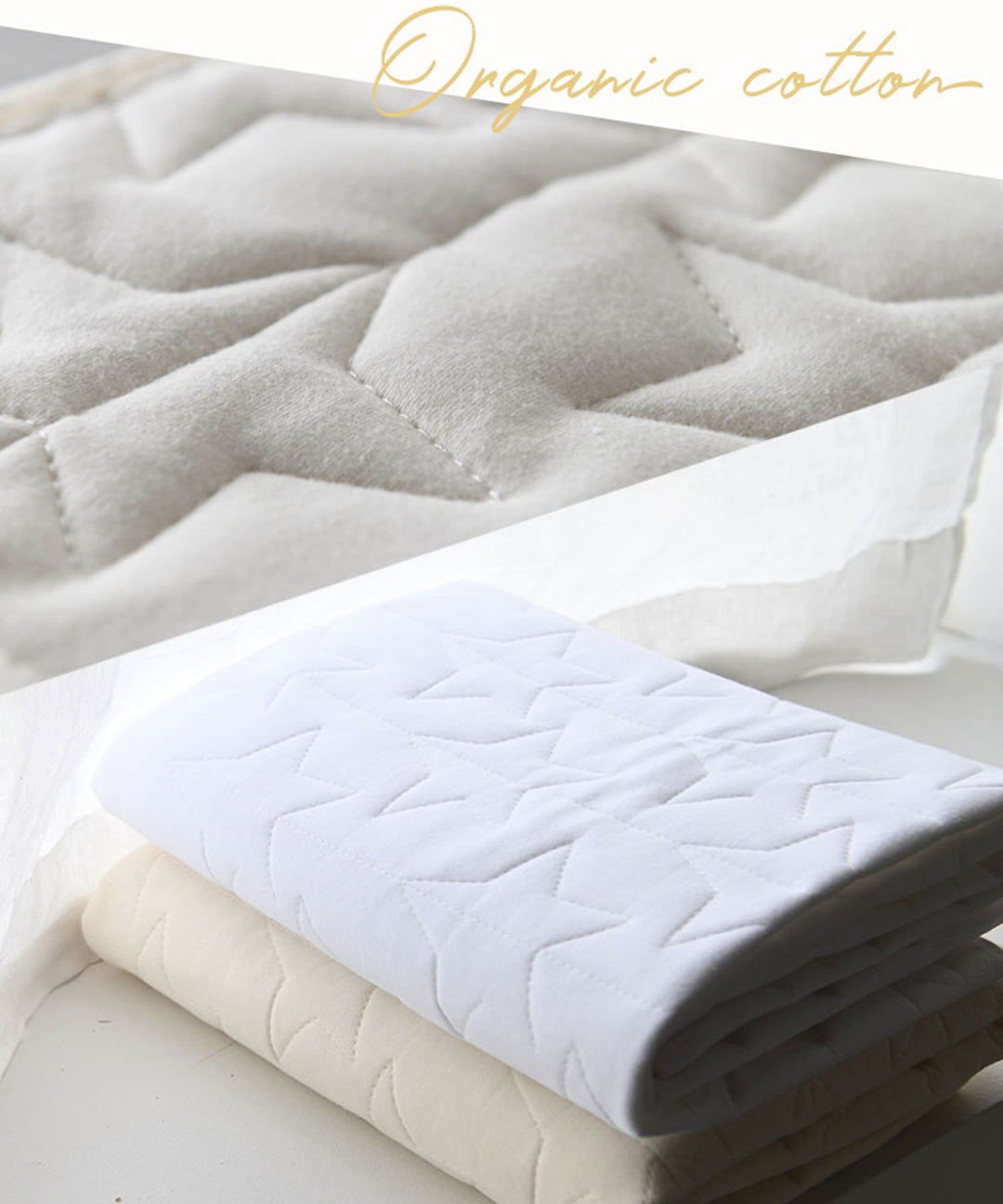 [Waterproof] Organic Sweat-absorbing mattress pad [2-in-1]  23.6″ × 35.4″