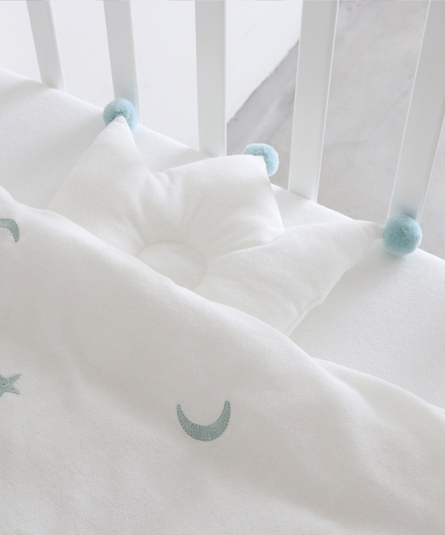 Washable Baby futon set (5 items) Regular size (Star × Moon)